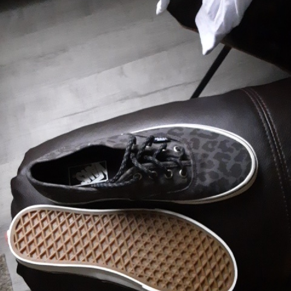 Vans Men's Black Leopard Print Sneakers